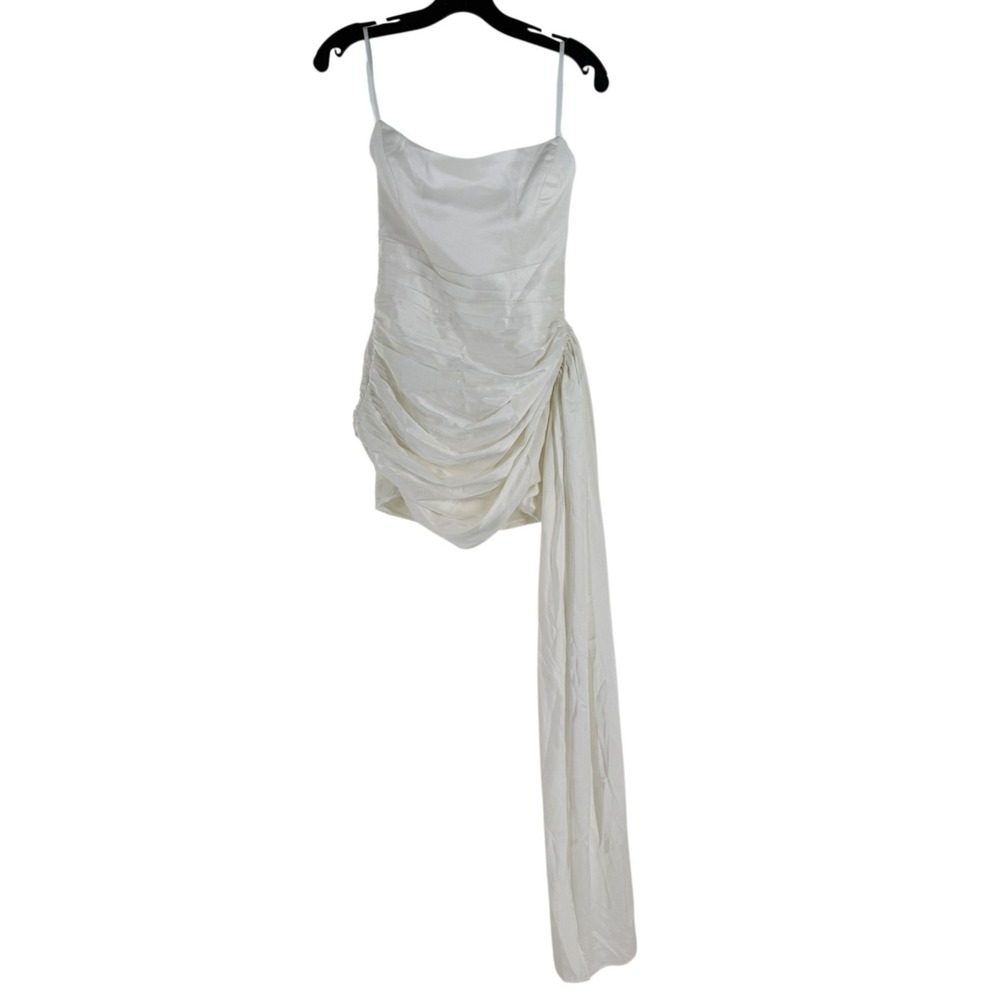 Runaway The Label White Drape Mini Dress Sz 4 Feminine Party